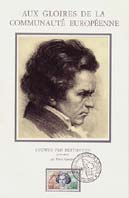 Beethoven : le timbre Français du 27 avril 1963 sur une enveloppe premier jour...