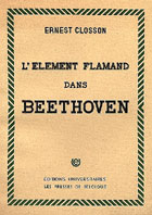 Livre : L'élément flamand dans Beethoven par Ernest Closson...