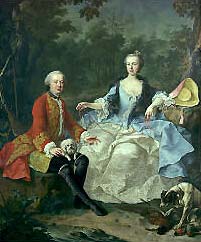 Le Comte Giacomo Durazzo avec sa femme (1717 – 1794), peinture de Martin van Meytens le jeune, vers 1760