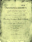 Ludwig van Beethoven : partition de la Troisième Symphonie, l'Héroïque...