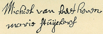 Signature de Michael van Beethoven et Maria Stuyckers le 12 mars 1741...