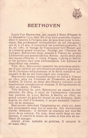 Beethoven - Chormo et Carte à collectionner...