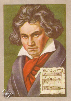 Beethoven - Chromo et carte à collectionner...