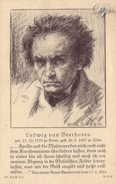 Carte avec Beethoven