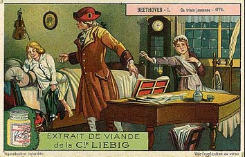 Liebig's card - Life of Beethoven in French...