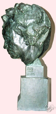 Beethoven dit Métropolitain, par Antoine Bourdelle, 1902, profil droit avec signature...