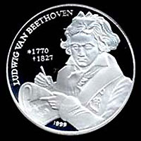 Coin of  Ludwig van Beethoven...