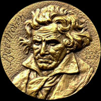 Medaille avec Ludwig van Beethoven...