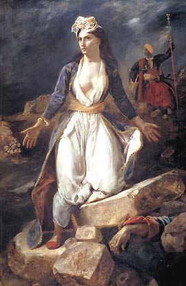 Eugène Delacroix : La Grèce expirant sur les ruines de Missolonghi